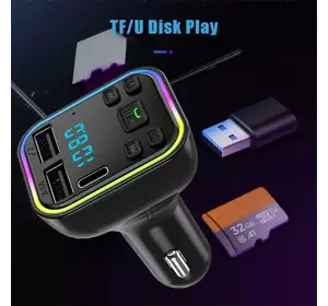 Модулятор FM,2 USB,1-Type C Car Fm player G39