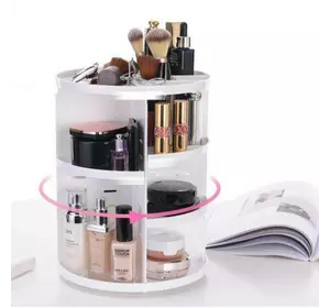 Органайзер для косметики, що обертається 360° Rotation Cosmetic Organizer (рожевий, білий, чорний)