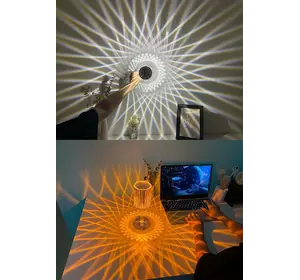Настільна кришталева лампа із сенсорним керуванням 3 різновиди кольорів