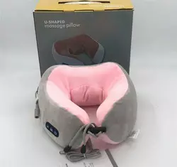 Масажна подушка роликовий масажер для спини, шиї Shaped Massage Pillow з підігрівом роликами вібрацій