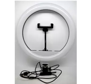Кільцева світлодіодна Led-лампа YQ 26 cm тримачем для телефона та кріпленням під штатив