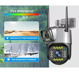 Зовнішня камера відеоспостереження з подвійним об'єктивом Wi-Fi V380 Pro