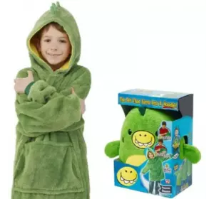Дитячий плед-худі толстовка халат з капюшоном і рукавами 3 в 1 Huggle Pets Hoodie зелений