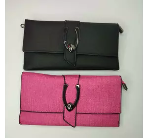 Стильний класичний гаманець із металевою вставкою: у чорному та рожевому кольорах