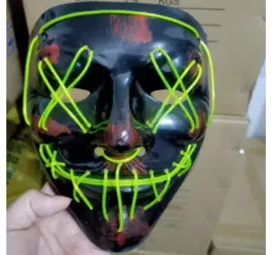 Світна маска Неонова маска — судний день, маска на холош Неонова LED-маска