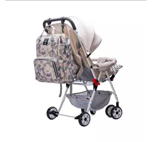 Сумка для мам, вулична сумка для мам і малюків, модна багатофункціональна.LIVING TRAVELING SHAR сірий хакі