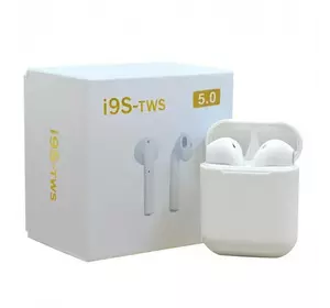Навушники безпровідні блютуз TWS i9s tws Double V 5.0 EDR Bluetooth Pop-up NEW Stereo Plus White кейс