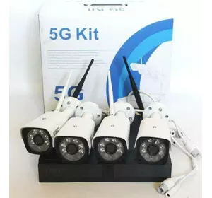 Комплект видеонаблюдения беспроводной DVR KIT CAD Full HD UKC 8004/6673 WiFi 5G набор на 4 камеры и регистрат