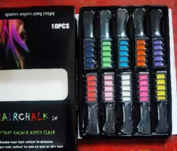 Набор мелков для волос 10 шт Hair chalk Разноцветные красители гребешок для детей и взрослых