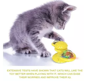 Повертайте іграшку для кішок ROTATE WINDMILL CAT вітряного млина з котячою м'ятою і світлодіодною кулею (120)