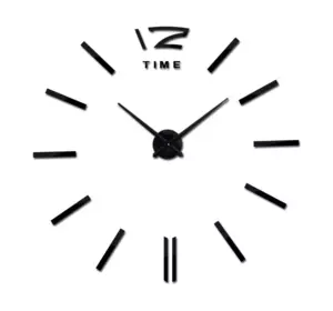 Настінний годинник 3D-годинник наклейка "зроби сам" XZ1.27 класичний Чорний