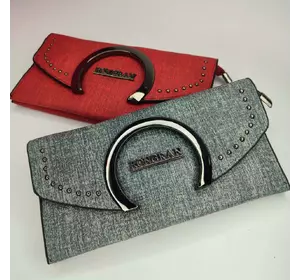 Жіночий гаманець RONGRAN. Бардовий і сірий